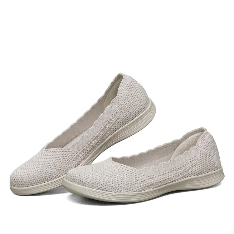 High Quality Supplier Spring Summer Ladies Breathable Custom Logo Slip On Flat Loafer Shoes Woman